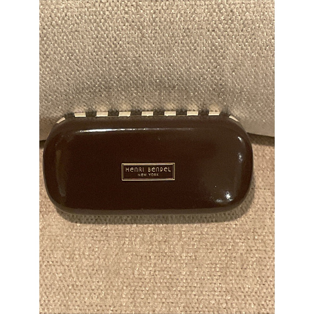 HENRI BENDEL New York Brown & White Striped Hardshell Case Eyeglasses